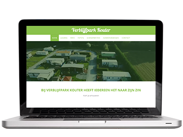 Verblijfpark Kouter zet camping in de kijker met nieuwe website - Screenshot Verblijfpark Kouter